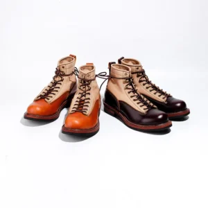 Men Spring Winter Casual Shoes Round Toe Genuine Leather Work Ankle Boots Goodyear-Welted Vintage Military Motorcycle Boots New